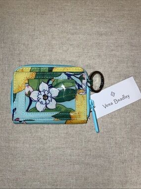 NWT Vera Bradley RFID Petite Zip-Around Wallet in Lemon Grove Pattern